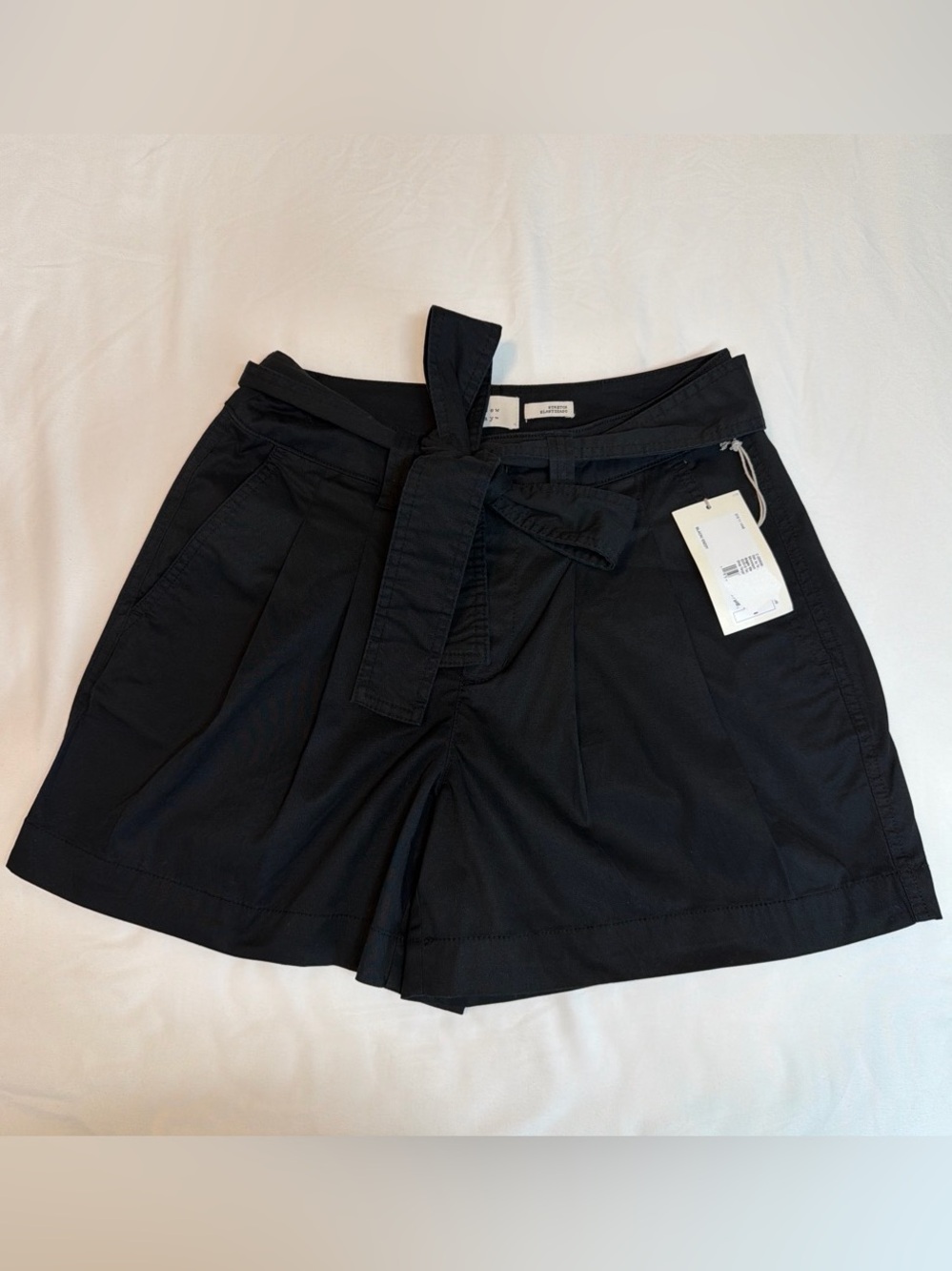 a new day Black High-Rise Tie-Waist Pleated Bermuda Shorts